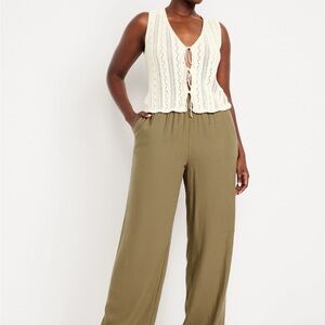 Old Navy wide leg, high rise linen pants